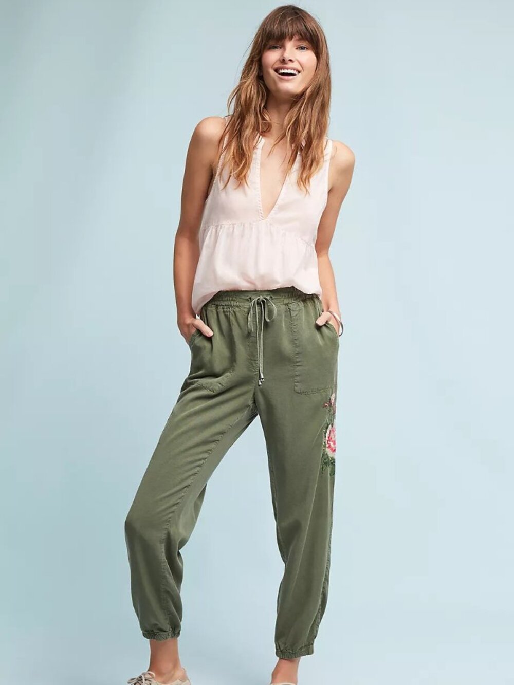 ANTHROPOLOGIE JARVIS EMBROIDERED TROUSERS | SIZE M |